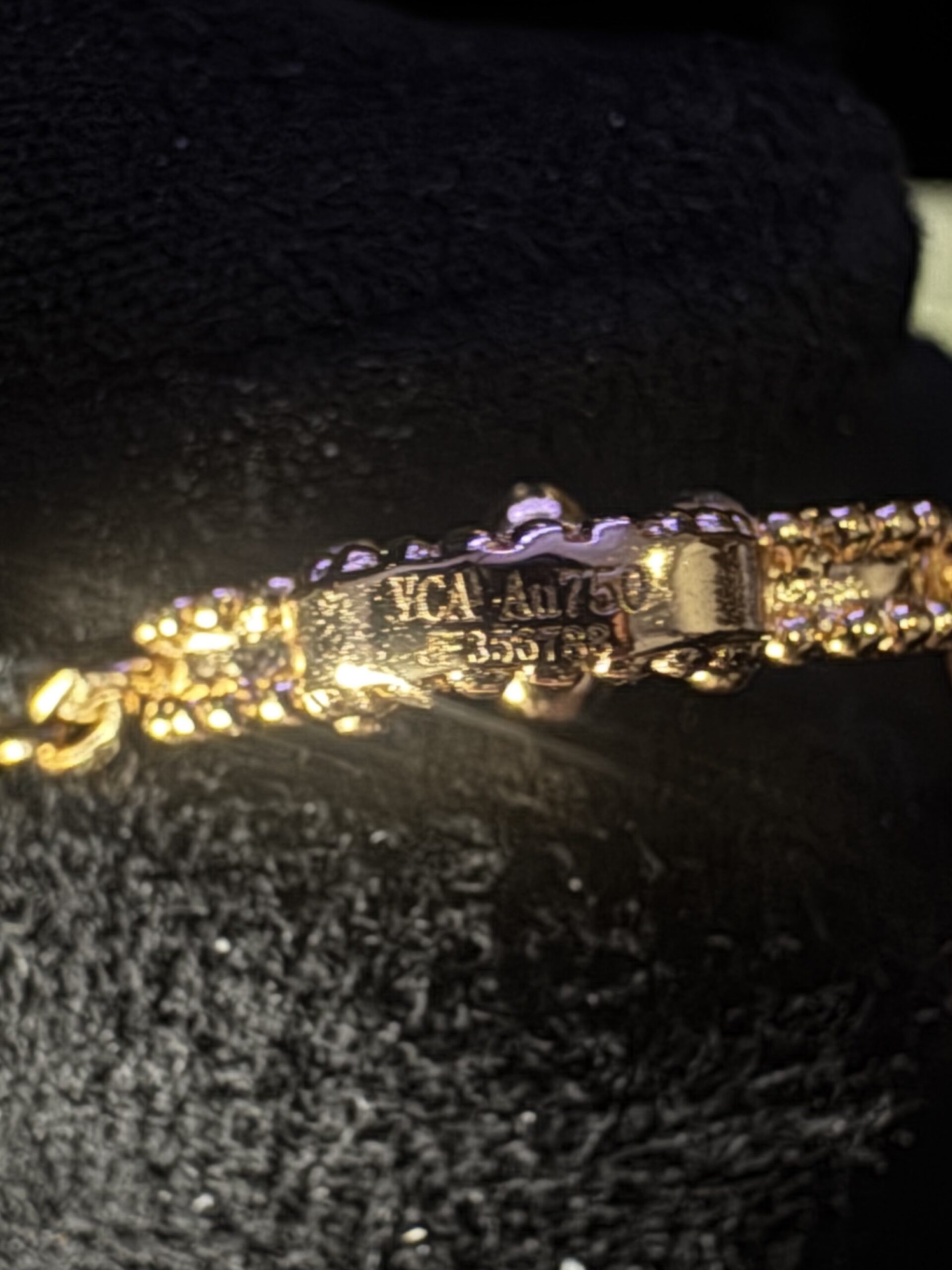 Pulsera VCA Ágata Azul & Motivo Dorado - Image 4