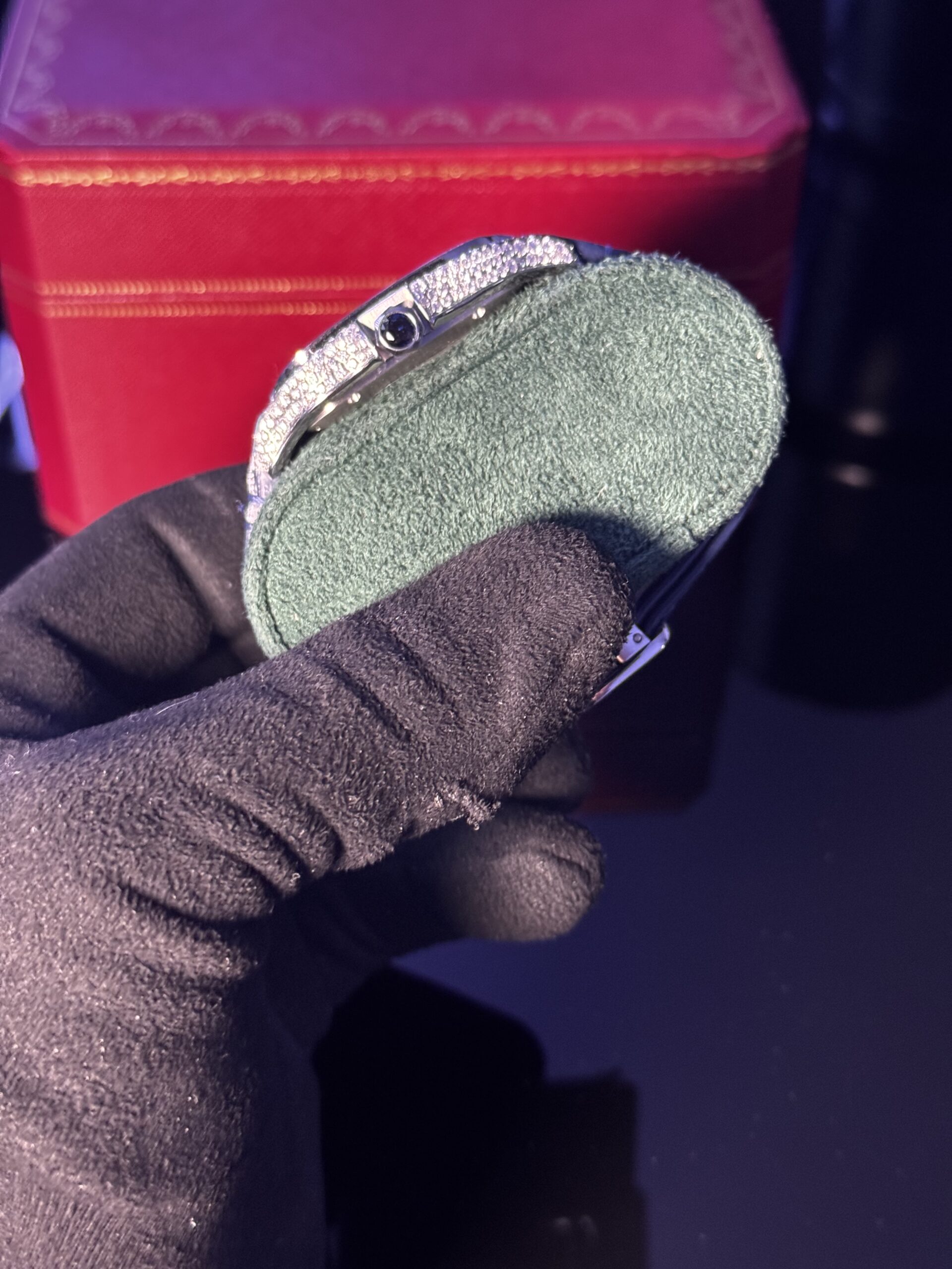 Cartier Santos Blue Dial Diamonds - Image 3